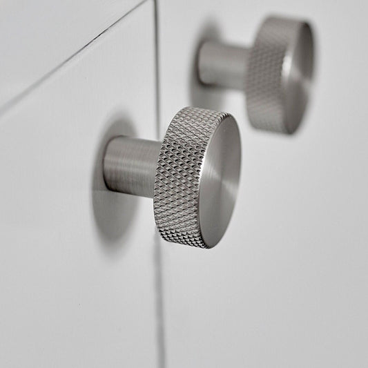 Furnipart Simon Knurled Round Knob Inox Steel