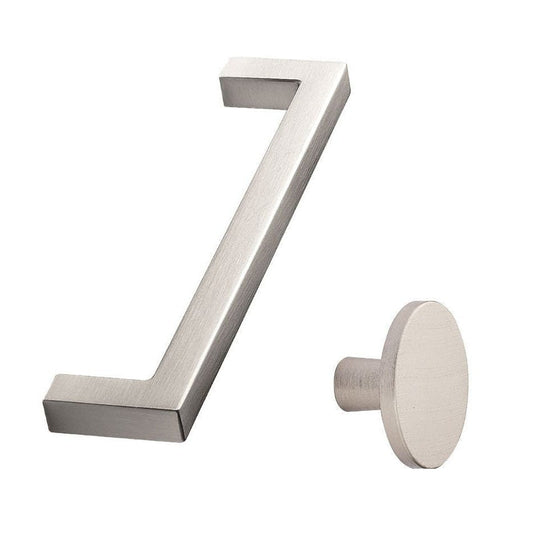 Furnipart Square 10 Handle & Knob Plato Inox Brushed Aluminium 128mm