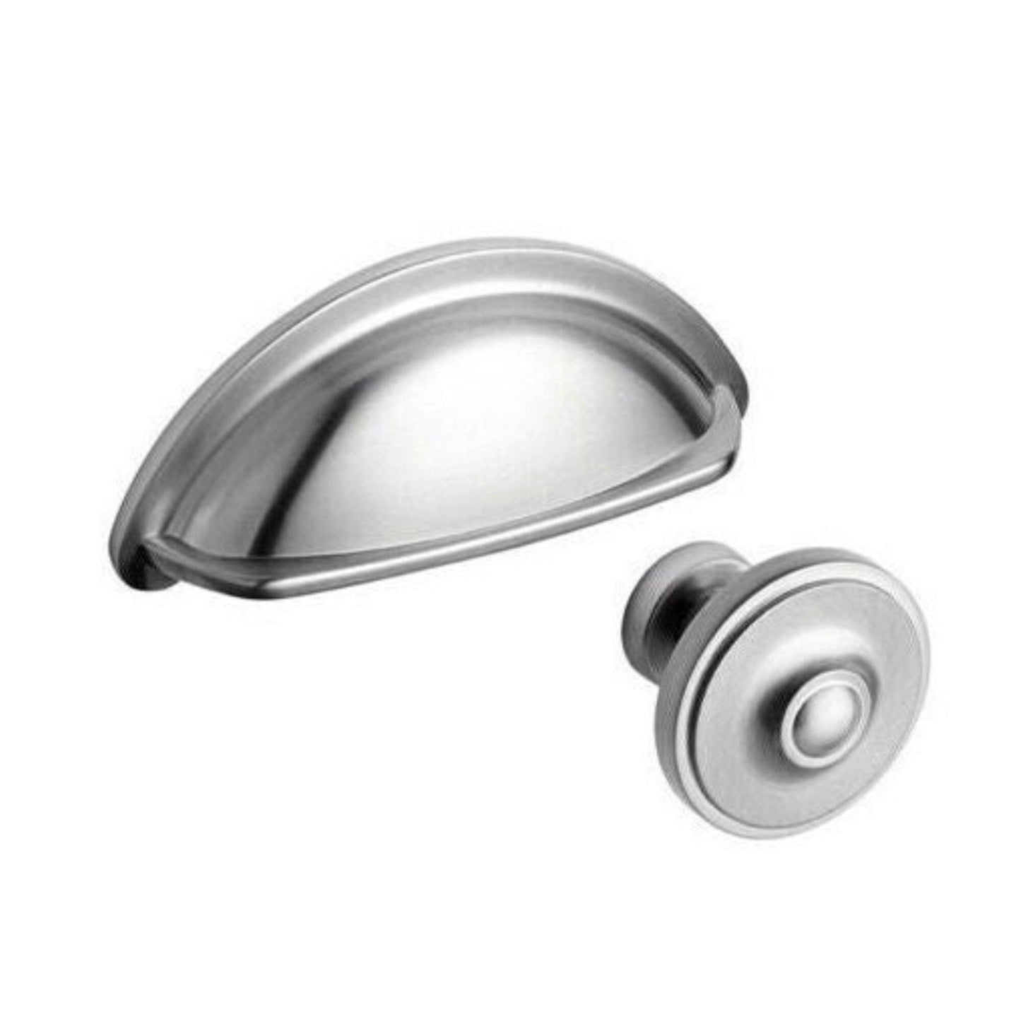 Howdens Courtier Brushed Nickel Effect Chunky Cup Handle & Knob 94mm