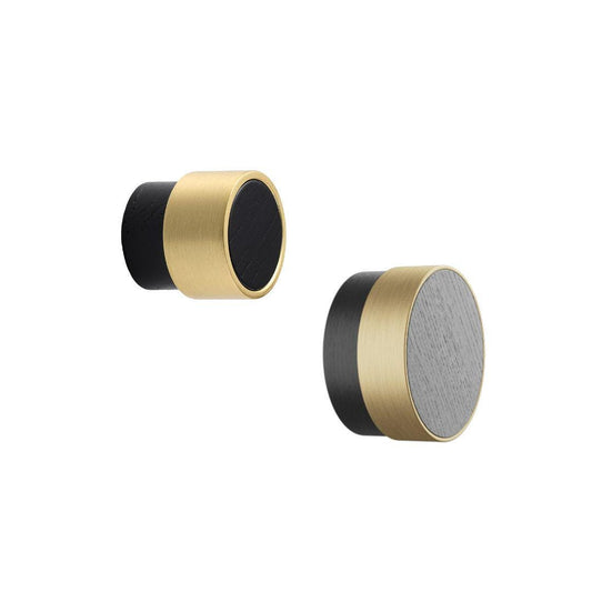 Vonsild Radio Ash Stained Black Wooden & Brushed Gold Knob 26mm 49mm