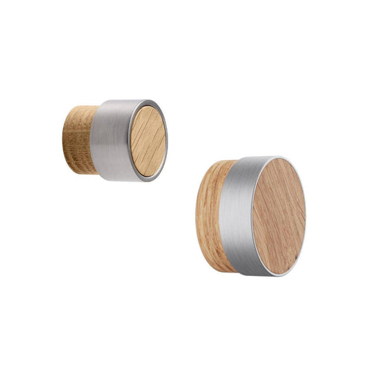 Vonsild Radio Oak Clear Lacquered Wooden & Inox Look Knob 26mm 49mm