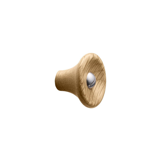 Vonsild Recta Oak Clear Lacquered Wooden & Stainless Steel Knob 38mm