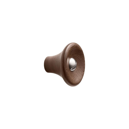 Vonsild Recta Walnut Clear Lacquered Wooden & Stainless Steel Knob 38mm