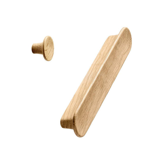 Vonsild Tuba Oak Clear Lacquered Wooden Handle & Knob 128mm 256mm